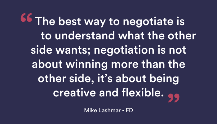 The best way to negotiate - by Mike Lashmar