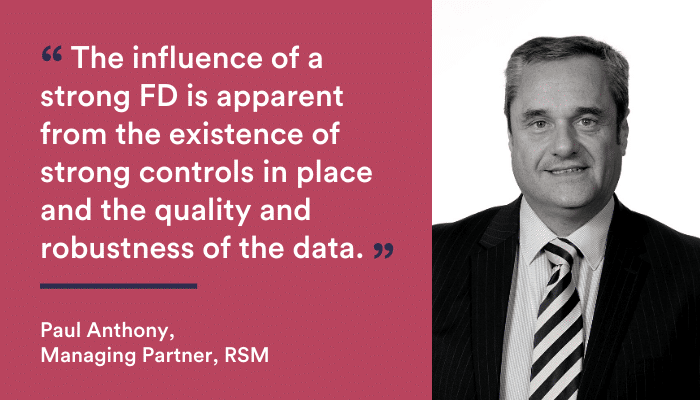 : “The influence of a strong FD is apparent from the existence of strong controls in place and the quality and robustness of the data.”