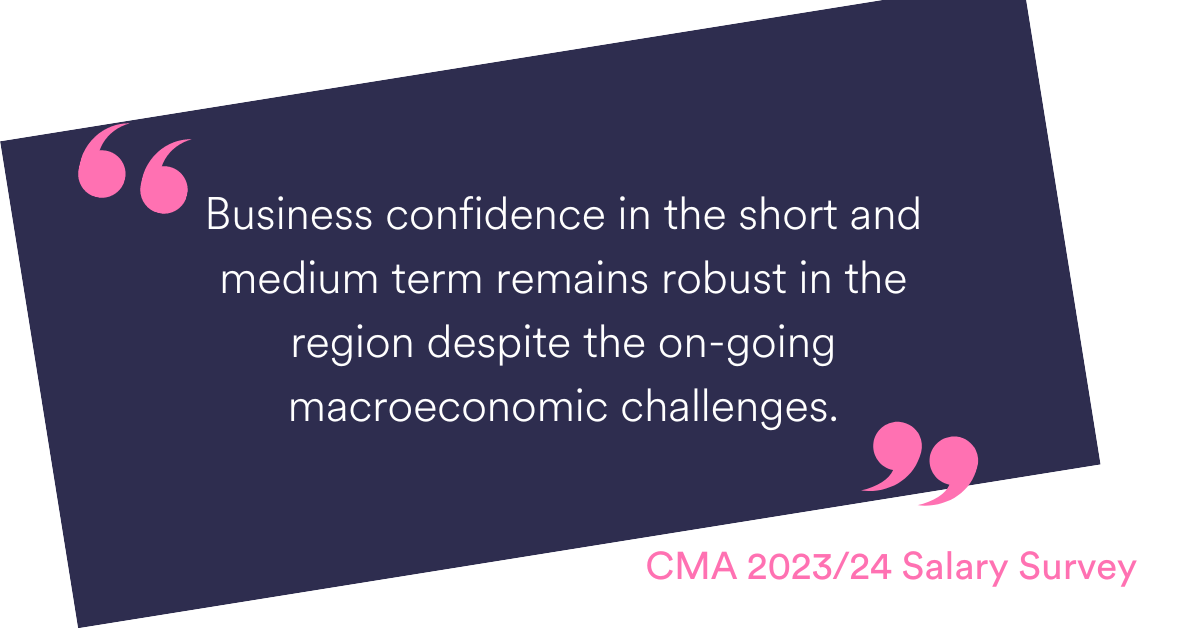Business confidence in the short and medium term remains robust in the region despite the on-going macroeconomic challenges